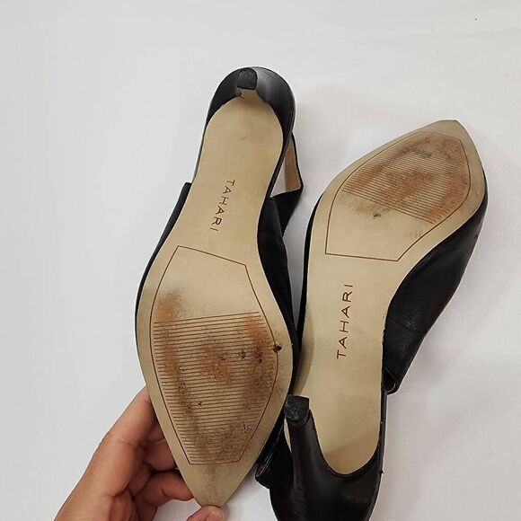 Tahari Size 9 Women's Black Leather Pointy Toe 4" Heel K - Picture 10 of 10